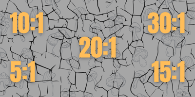 Ratios on a cracked, grey background