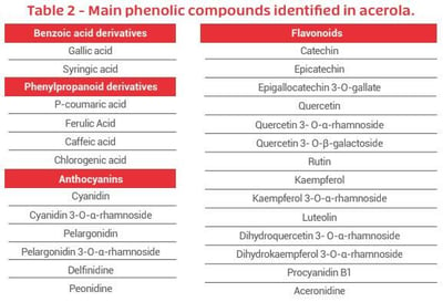 Main phenolic compounds identified in acerola