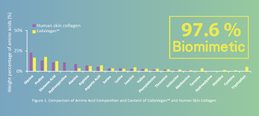 Composition of CollaVegan vs Type 1 Collagen